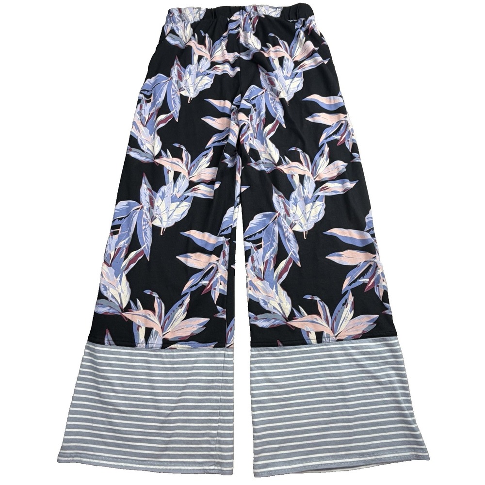 Pact Women's Organic Cotton Sleep Pants Floral And Stripe Pajama Bottoms Small - Picture 5 of 16